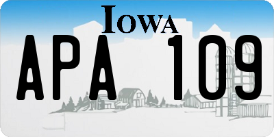 IA license plate APA109