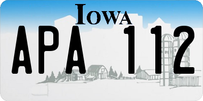 IA license plate APA112