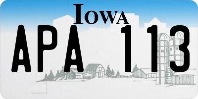 IA license plate APA113