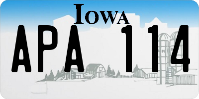 IA license plate APA114