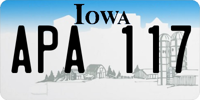 IA license plate APA117