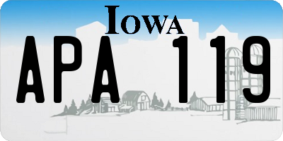 IA license plate APA119