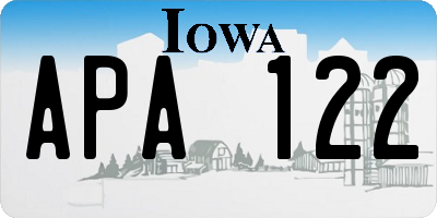 IA license plate APA122