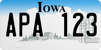 IA license plate APA123
