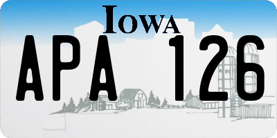 IA license plate APA126