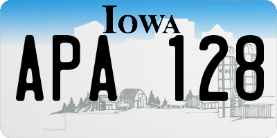 IA license plate APA128