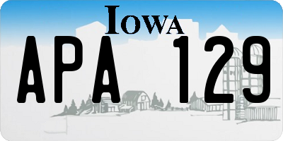 IA license plate APA129