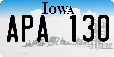 IA license plate APA130