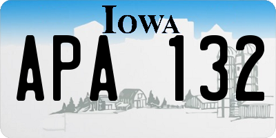 IA license plate APA132