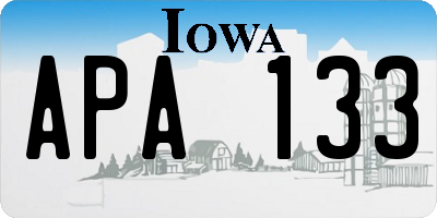 IA license plate APA133