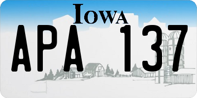 IA license plate APA137