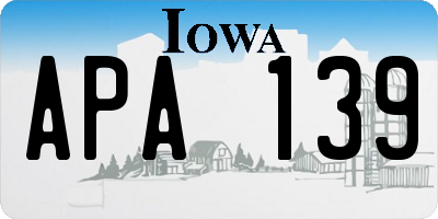 IA license plate APA139