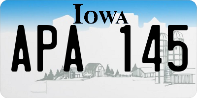 IA license plate APA145