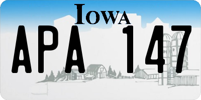 IA license plate APA147