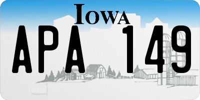IA license plate APA149