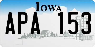 IA license plate APA153