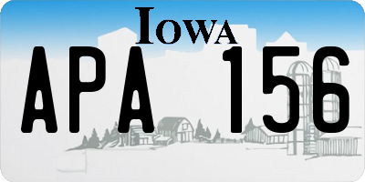IA license plate APA156