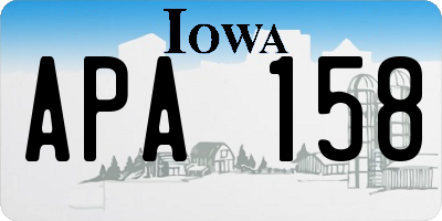 IA license plate APA158