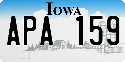IA license plate APA159