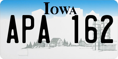 IA license plate APA162
