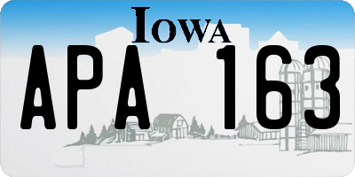 IA license plate APA163