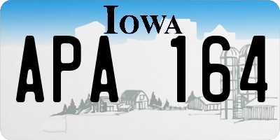 IA license plate APA164