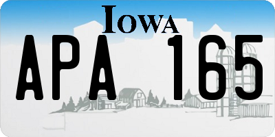IA license plate APA165