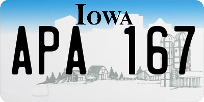 IA license plate APA167