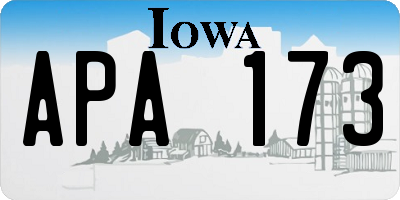 IA license plate APA173