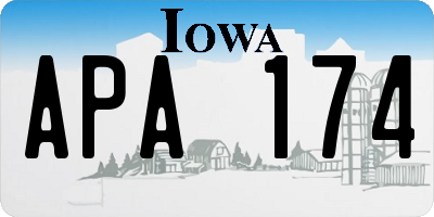 IA license plate APA174