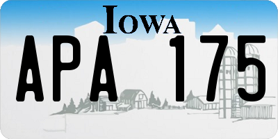 IA license plate APA175
