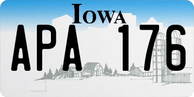 IA license plate APA176