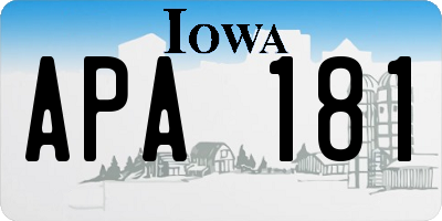 IA license plate APA181