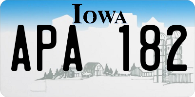 IA license plate APA182