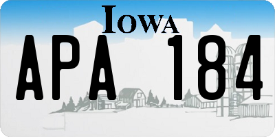 IA license plate APA184