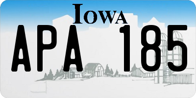 IA license plate APA185