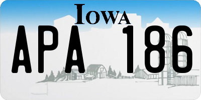 IA license plate APA186