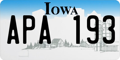 IA license plate APA193