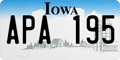 IA license plate APA195