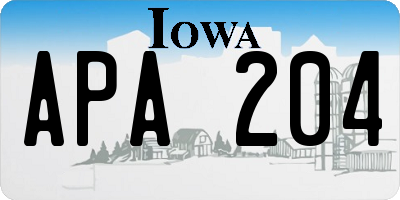 IA license plate APA204