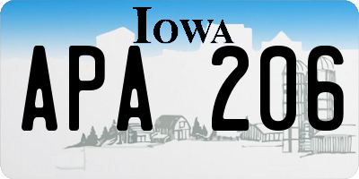 IA license plate APA206