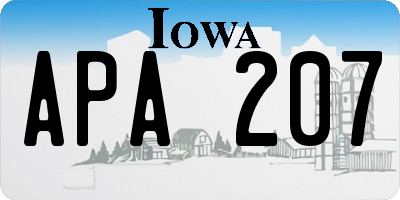 IA license plate APA207