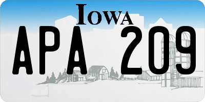 IA license plate APA209