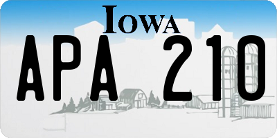 IA license plate APA210