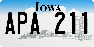 IA license plate APA211