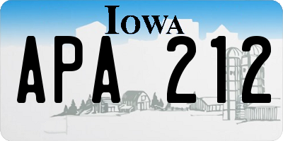 IA license plate APA212