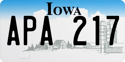 IA license plate APA217