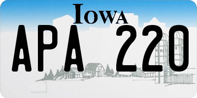 IA license plate APA220