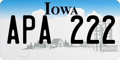 IA license plate APA222