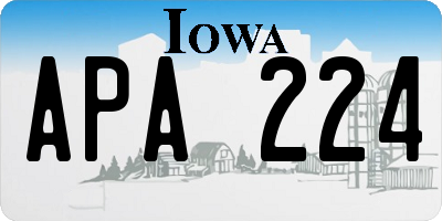 IA license plate APA224